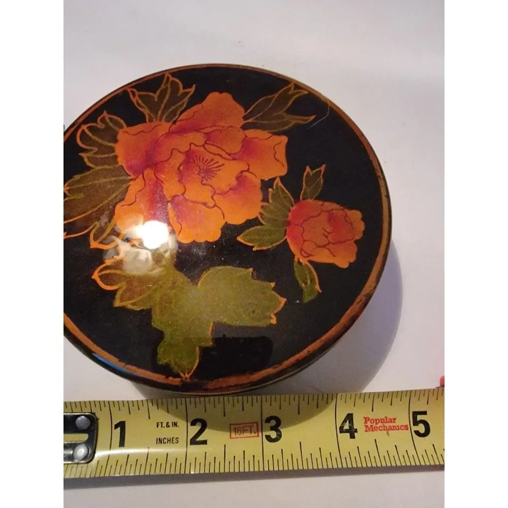 Laquered Jewelry Box Elegant Florsl Design By Nicole Vintage With Box